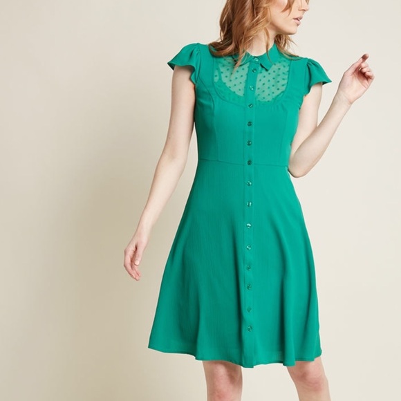 Modcloth Dresses & Skirts - ModCloth Dapper Dance Partner Shirt Dress Jade
